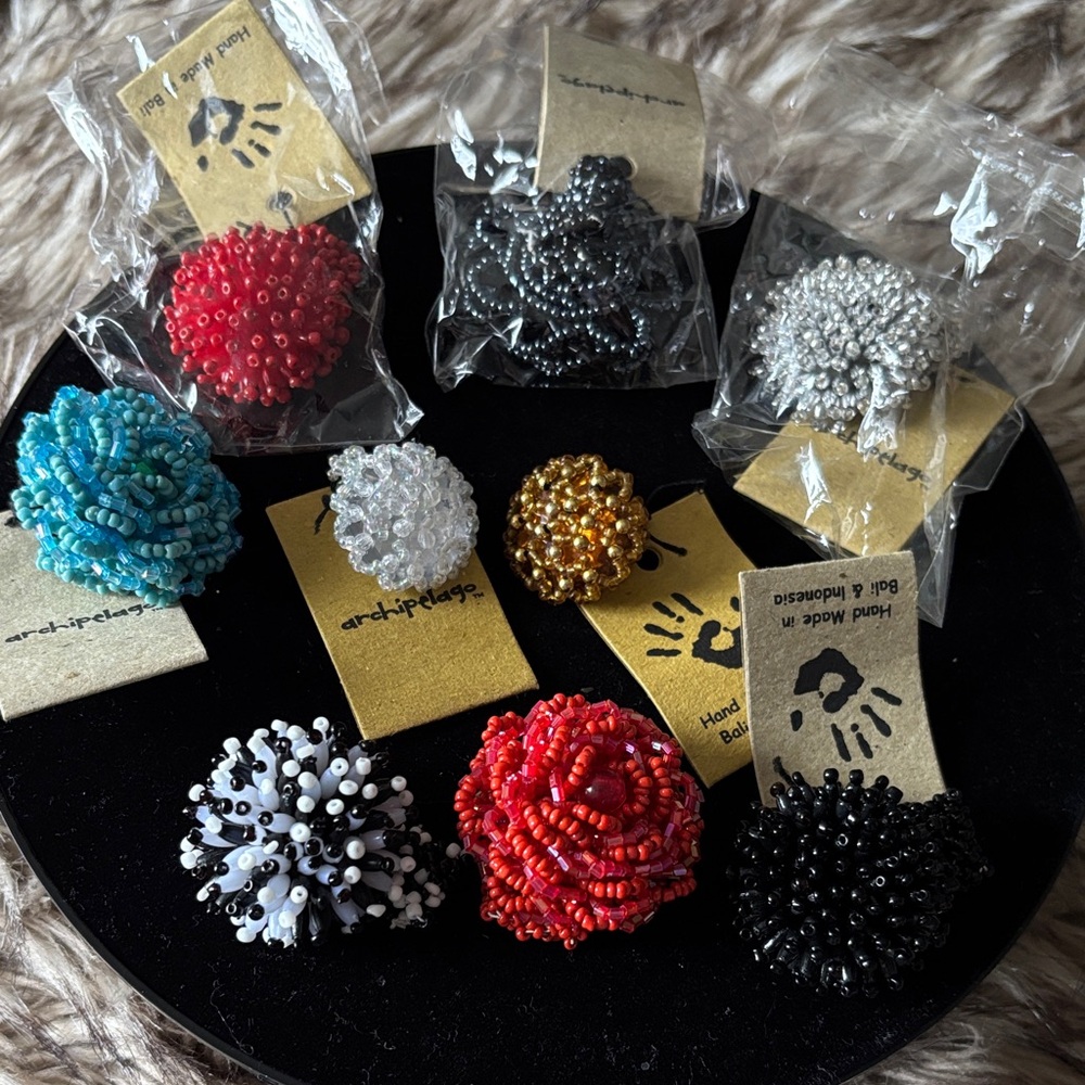 Authentic Bali Colorful Beaded Ring Set